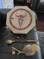 Vintage Pacific Northwest Native American Hand Made Drum  picture