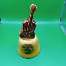 Vintage Tennessee Nashville Yellow Brown Souvenir Guitar Music Notes Bell  picture
