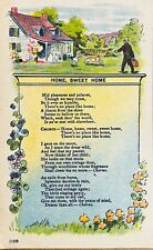 Antique Postcard Home Sweet Home Song Lyrics Family Scene Child Dog c1910 picture