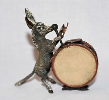 Geschutzt Vienna Bronze Figurine Miniature Donkey Orchestra Drums Cymbals  picture