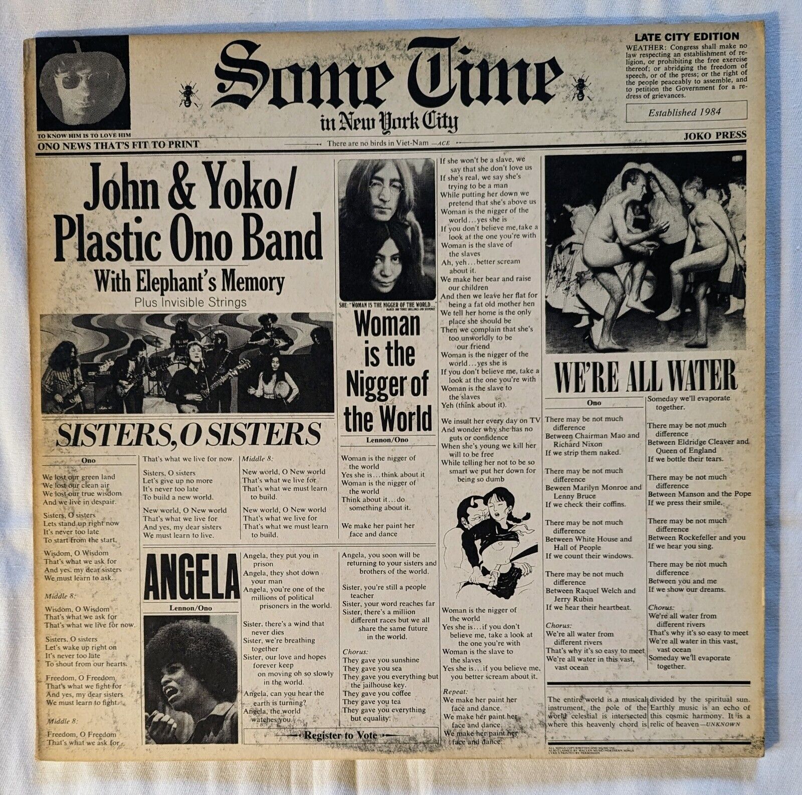 John & Yoko/Plastic Ono Band Some Time in New York City 2LP APPLE SVBB 3392
