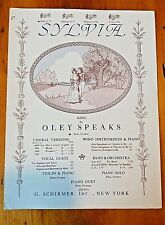 VINTAGE SHEET MUSIC 1941 SYLVIA SONG OLEY SPEAKS G. SCHIRMER INC. SM11-2 picture