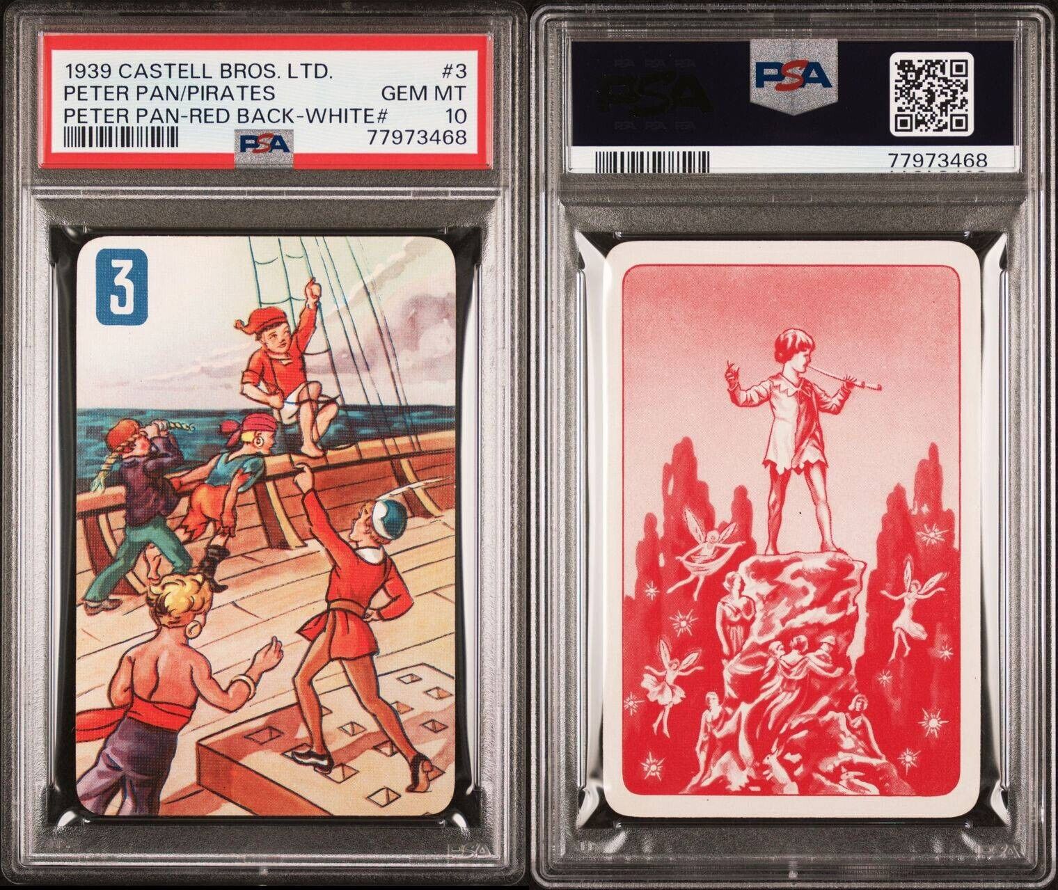 1939 CASTELL BROS. LTD. PETER PAN & PIRATES RED BACK PSA 10 GEM MINT POP 1 CARD