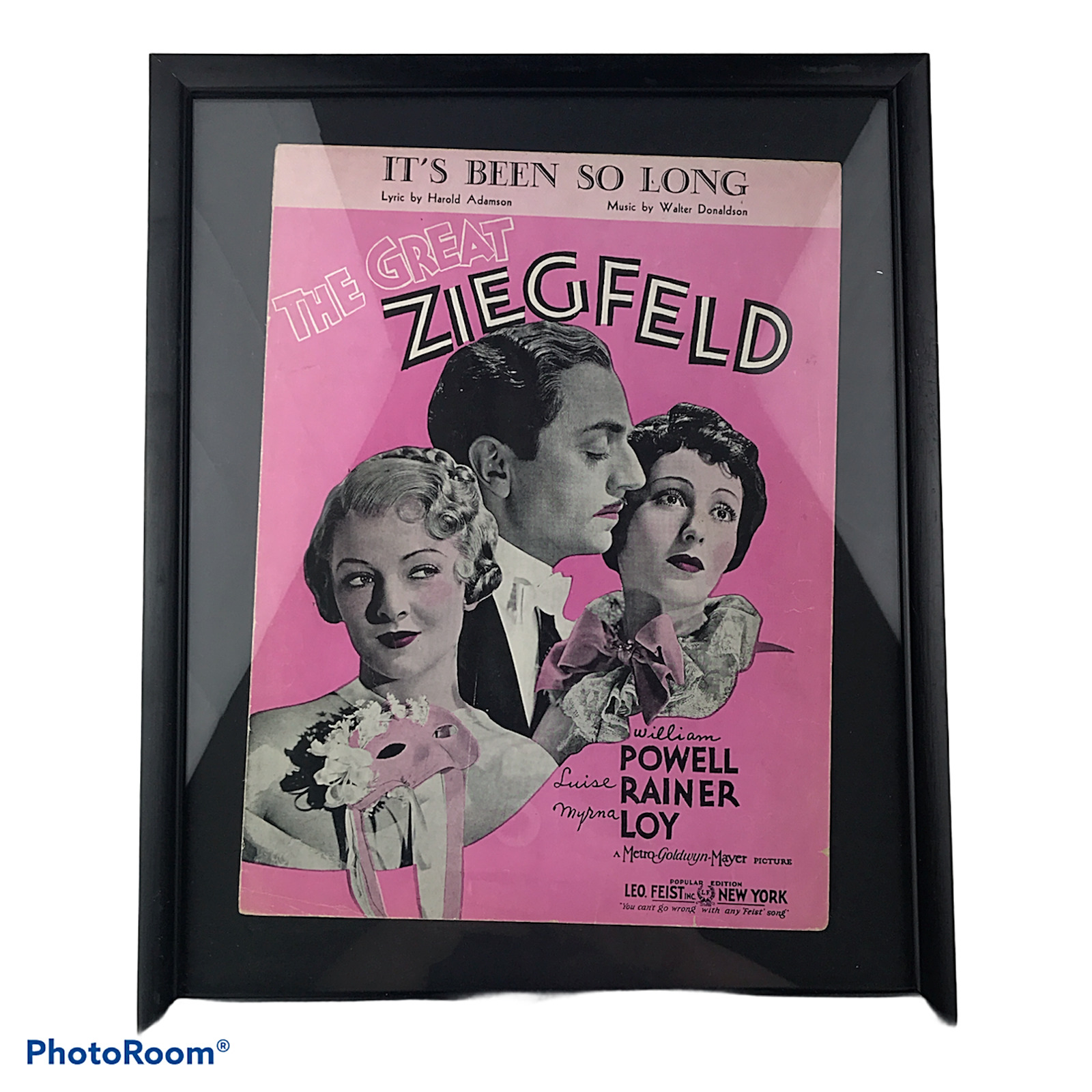 Vintage Framed Sheet Music From The Great Ziegfeld Its Been So Long 