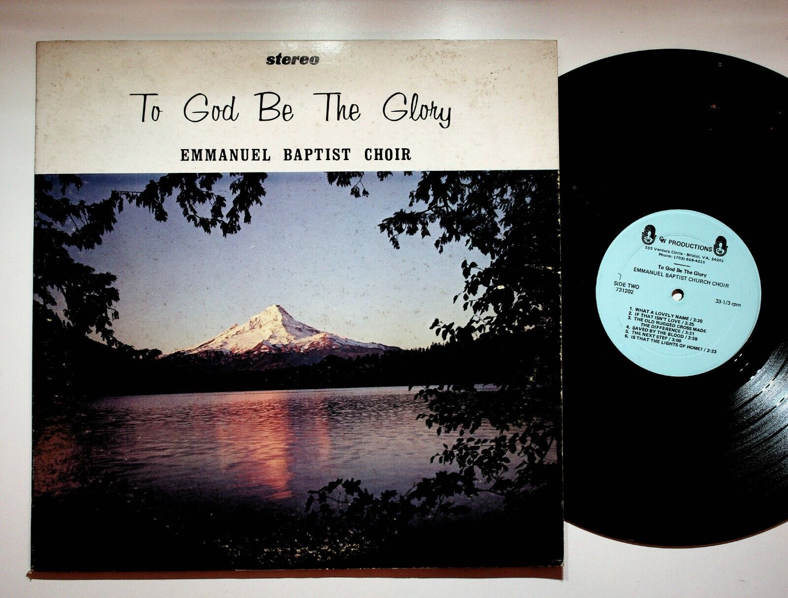 Bristol VA Emmanuel Baptist Choir To God Be The Glory Gospel Vinyl LP Record