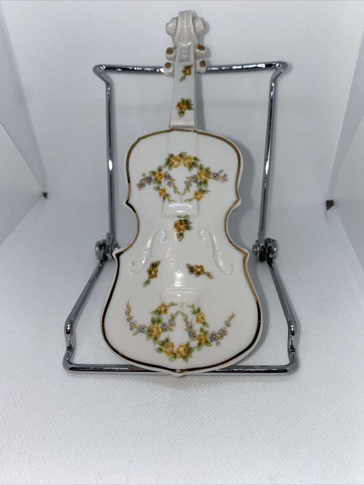 Vintage Porcelain Guitar Handpainted Dish