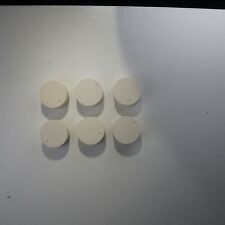 Genuine Radio TV Amplifier Equipment Knobs White Plastic D SHAFT USED 6pc LOT A1 picture
