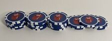 Rolling Stones Poker Chips Golf Ball Markers - Blue  - Limited Edition EUC (20) picture