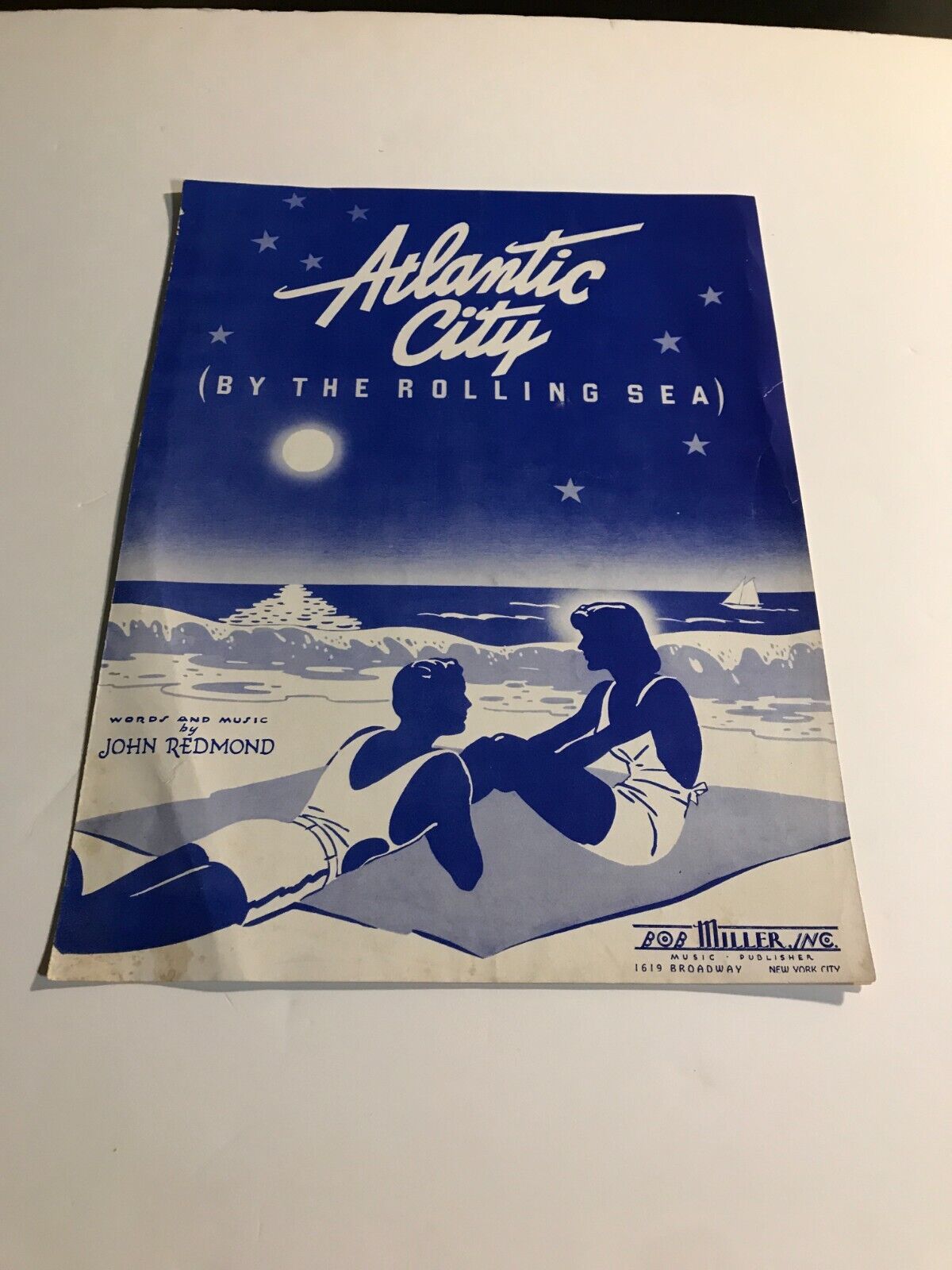 Vintage Sheet Music Atlantic City (By The Rolling Sea)