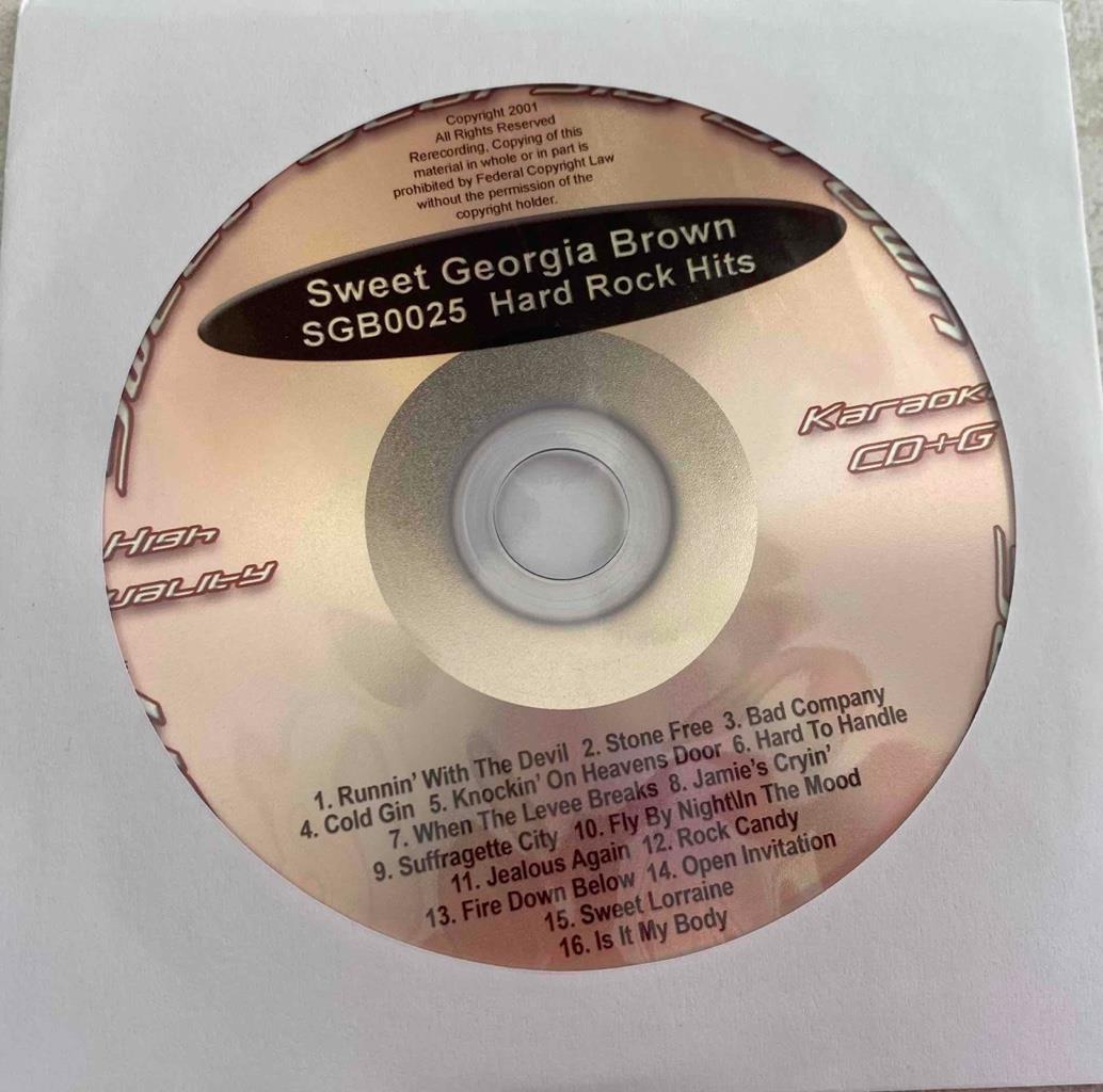 HARD ROCK KARAOKE CDG DISC MUSIC SONGS CD CD+G SGB #25 DAVID BOWIE BAD COMPANY 
