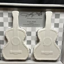 Dolly Parton 3in Earthenware Guitar Salt & Pepper Shakers NIB Opened For PICS picture