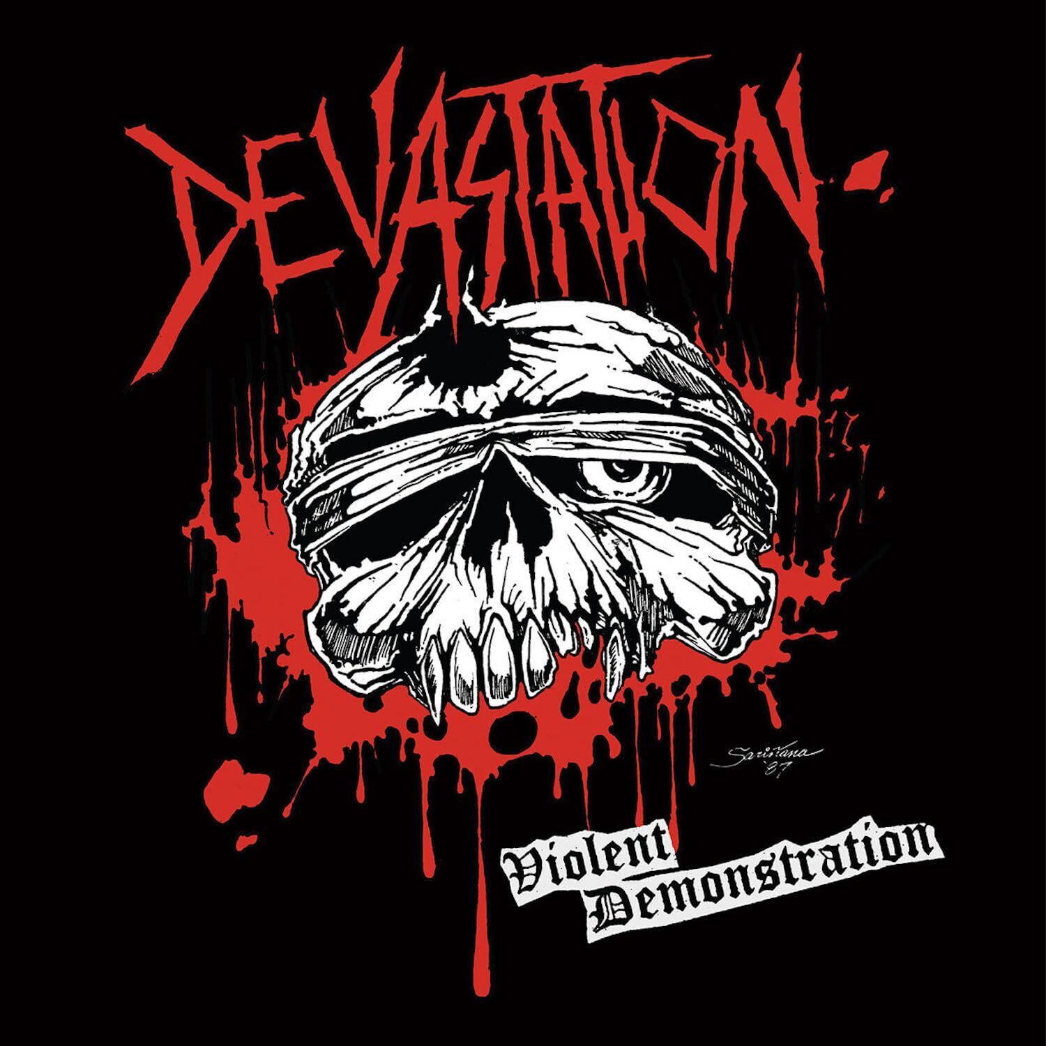 Devastation Violent Demonstration Clear w/ Red Splatter (Vinyl)