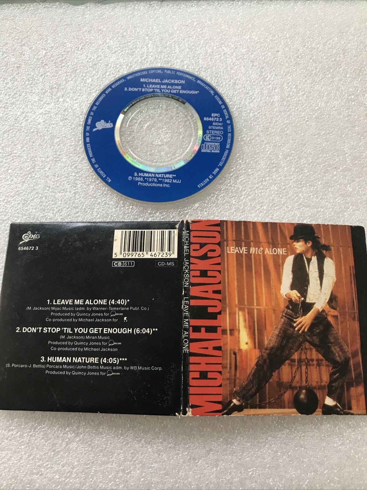 Michael Jackson CD Single Rare MINIDISC Leave Me Alone EUROPE EDITION Vintage