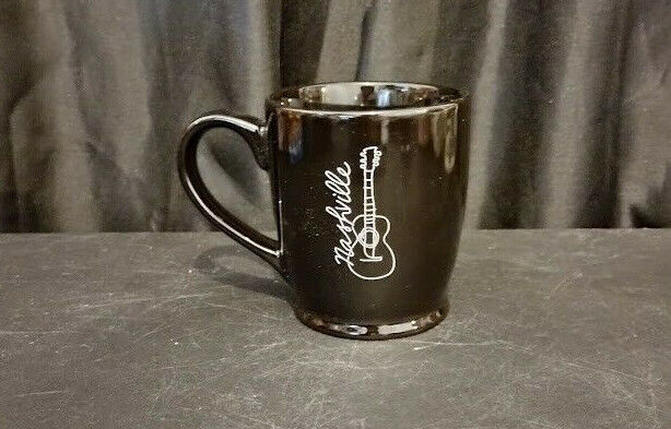 Nashville Tennessee Music City USA Coffee Tea Mug Cup Guitar Black