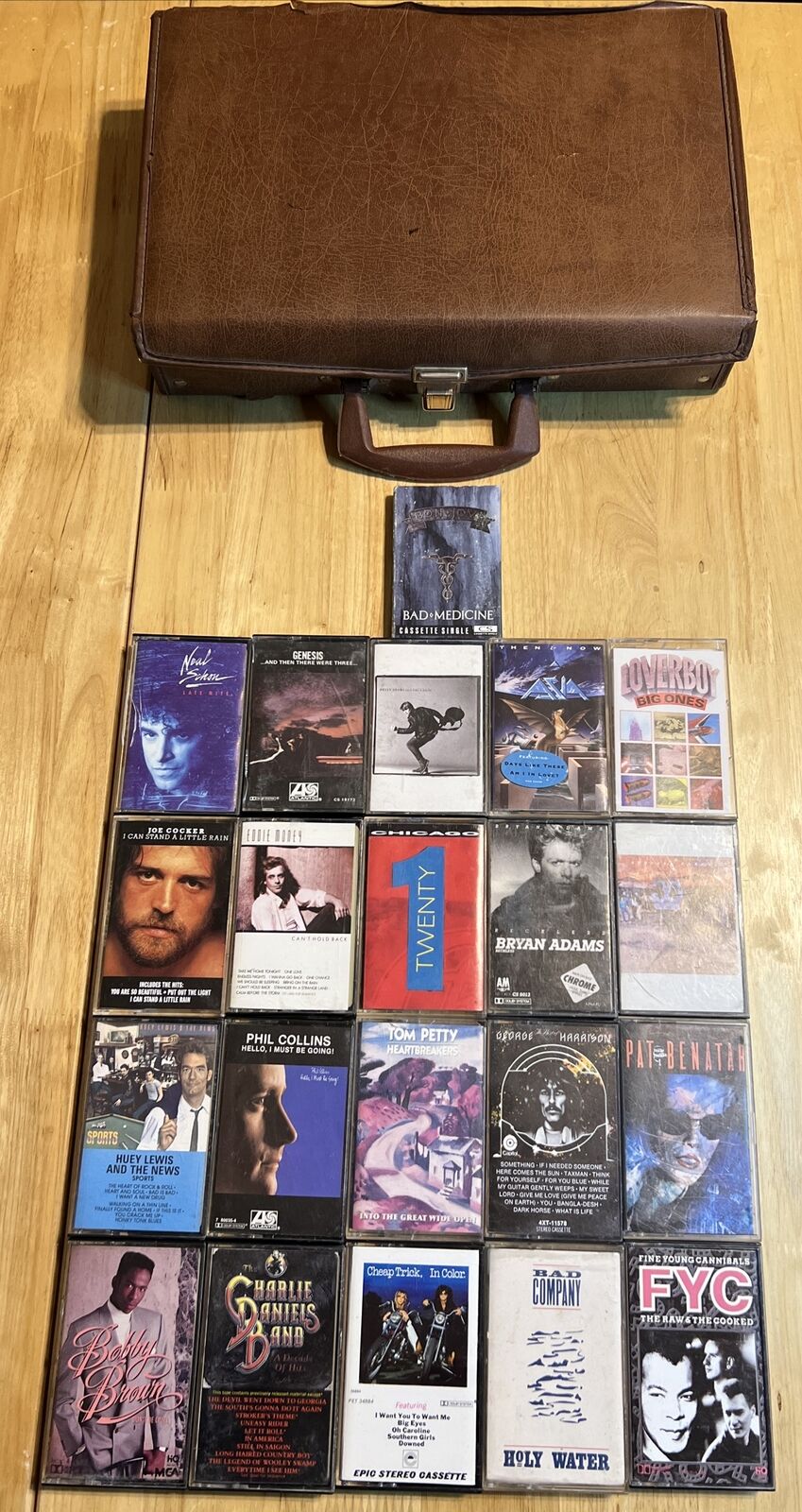 Vintage Rock Cassette Tape Lot Of 21 With Case Mixed See Pictures Preowned
