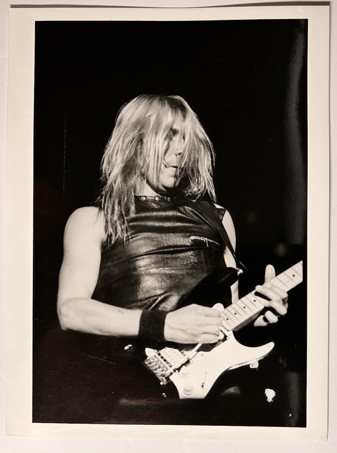 Iron Maiden Dave Murray Photograph Vintage Original Stamped Promo circa mid 80s