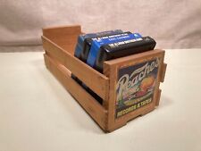 Vintage Peaches wooden 8-track storage crate (approx 13