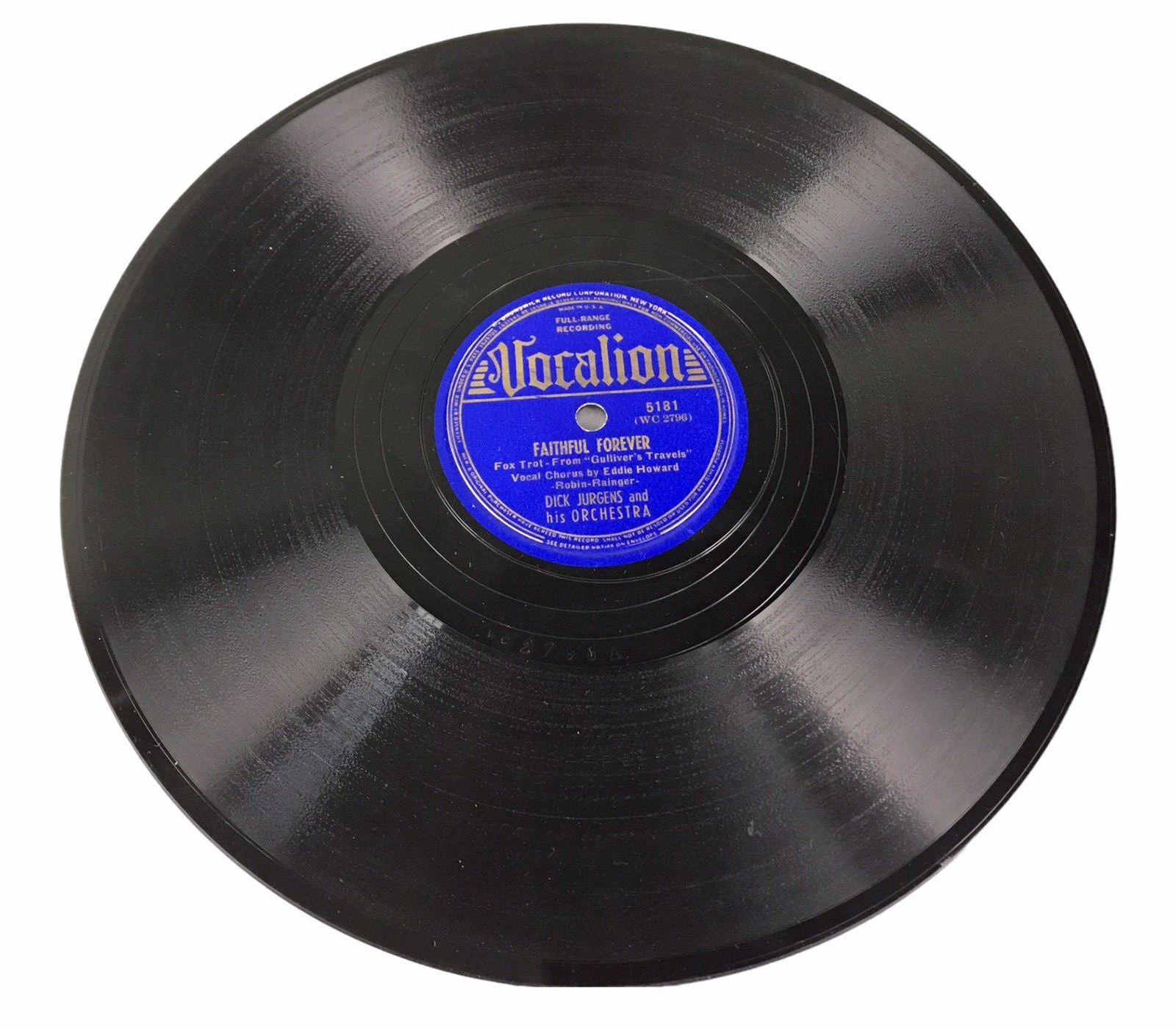 Dick Jurgens VOCALION 5181 Songs/Music from Gullivers Travels 78 RPM Record POP