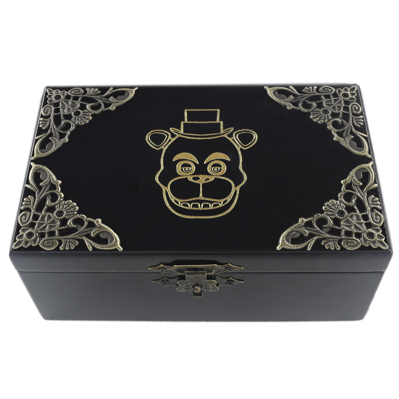 VINTAGE COVER RECTANGLE WIND UP MUSIC BOX  : FIVE NIGHTS AT FREDDY'S