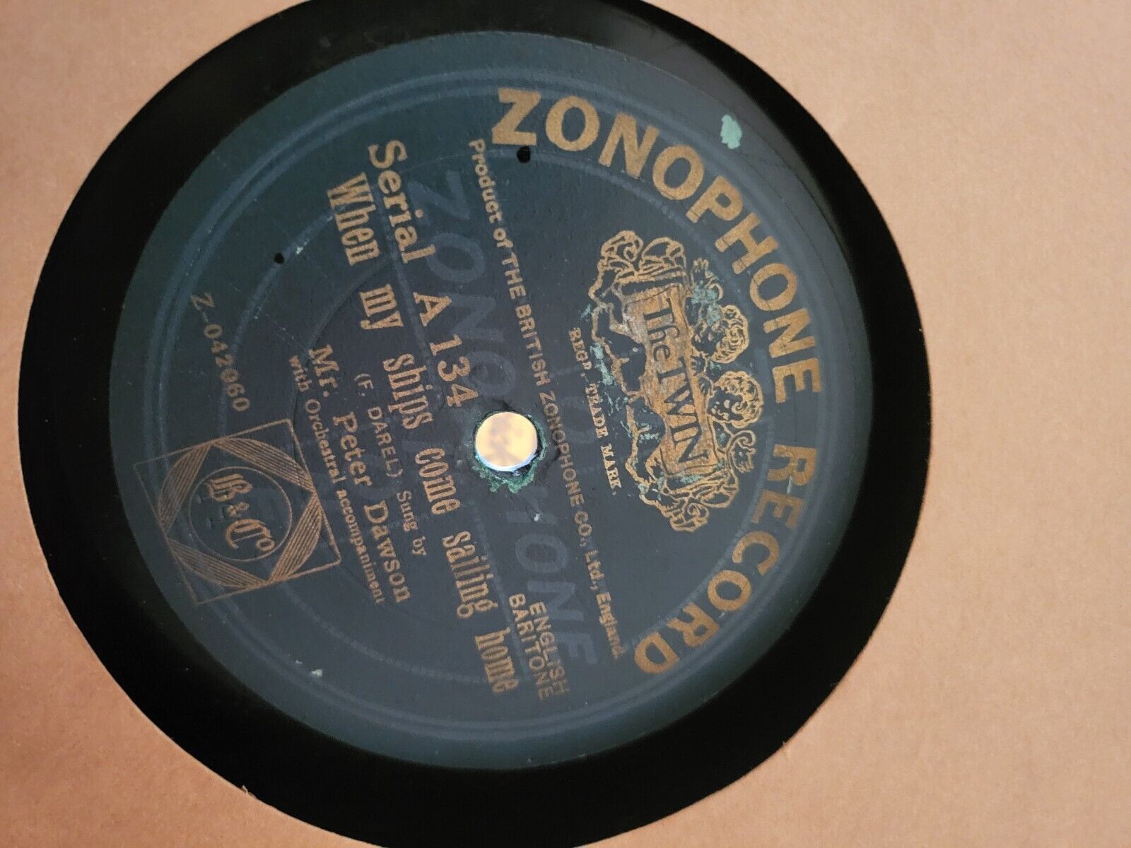 Zonophone Antique gramophone record serial A134