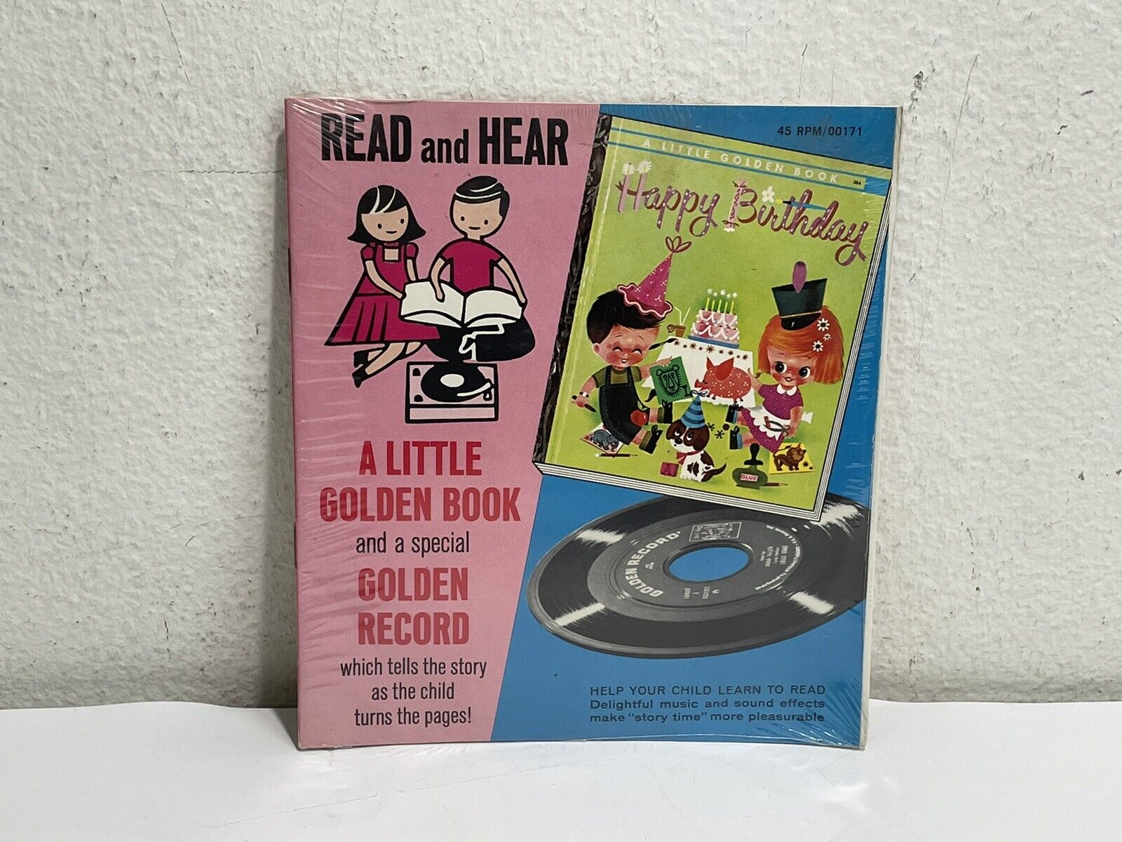 Vintage Read & Hear A Little Golden Book ~ Happy Birthday ~ 45 RPM ~ SEALED