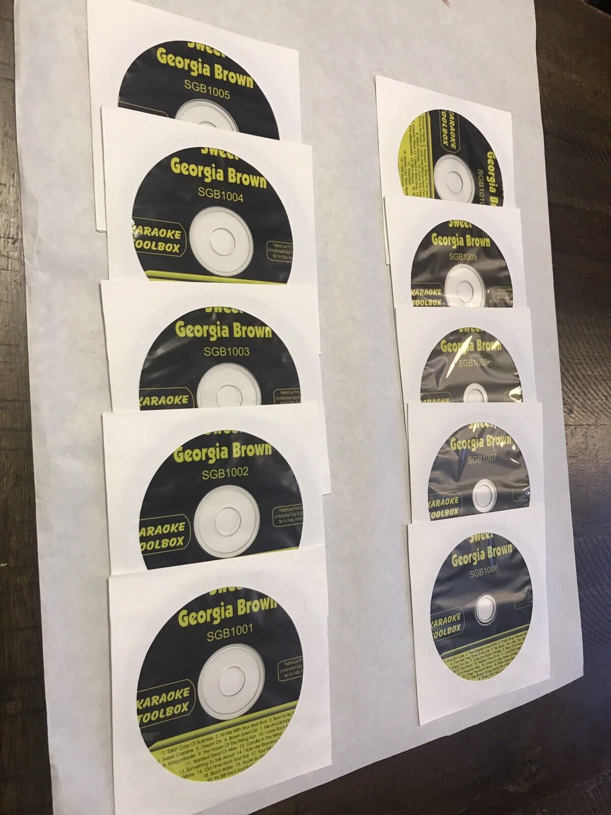 Karaoke CD\'s - SWEET GEORGIA BROWN - Qty 10 Disc VCD+G , Karaoke Toolbox