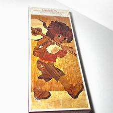 New Sealed 1974 SEEB Wood Inlay Craft Hobby Kit made in W. Germany Boy w/Guitar picture