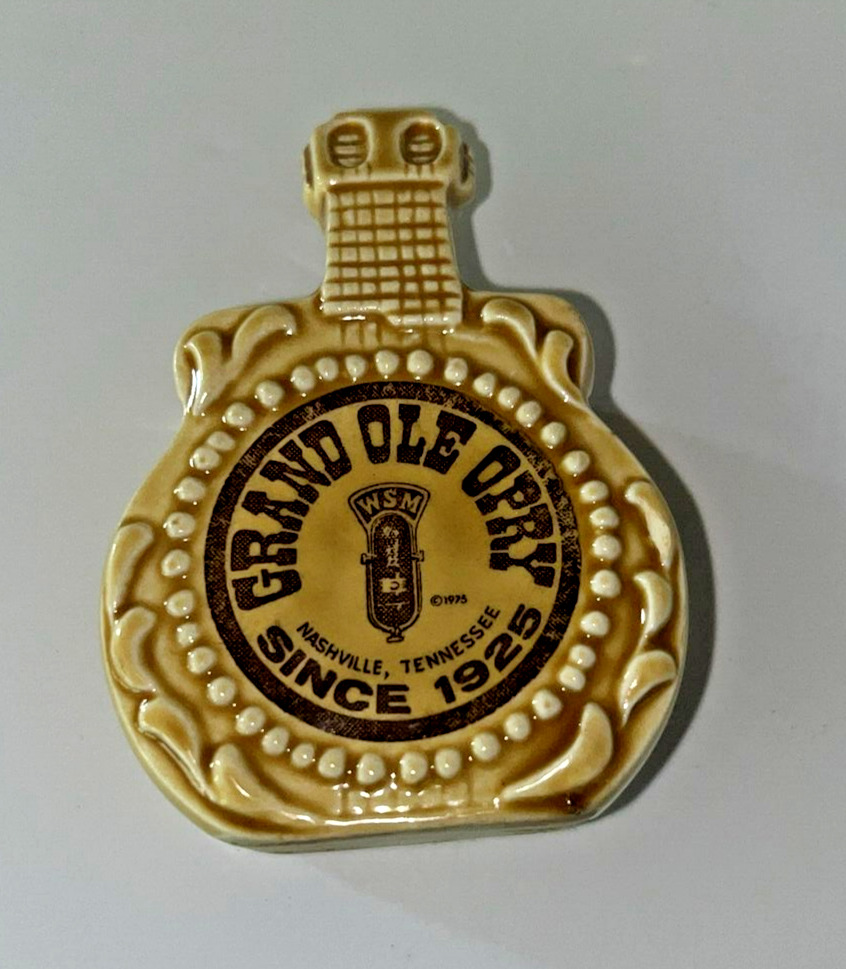 Vintage Grand Ole Opry Ceramic Gold Guitar Shaped Toothpick Holder