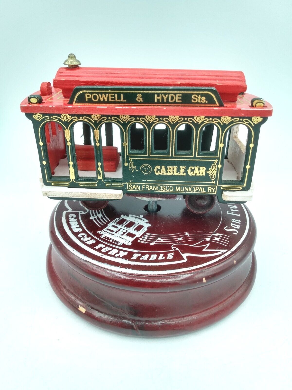 Vintage San Francisco Powell & Hyde Street Trolley Cable Car Music Box *Working*