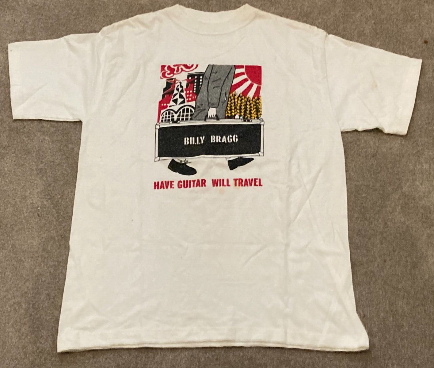 BILLY BRAGG  RARE ORIGINAL VINTAGE Australian Tour T-Shirt (2001)