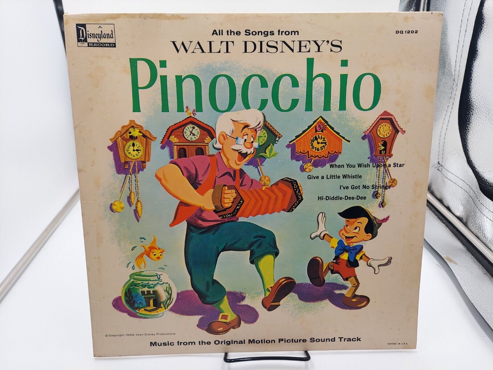 Walt Disney’s Pinocchio Soundtrack LP  Record Mono 1963 Ultrasonic Clean VG+