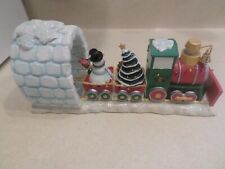 VINTAGE MUSICAL CHRISTMAS SNOWMAN TRAIN 12 INCHS  NEW picture
