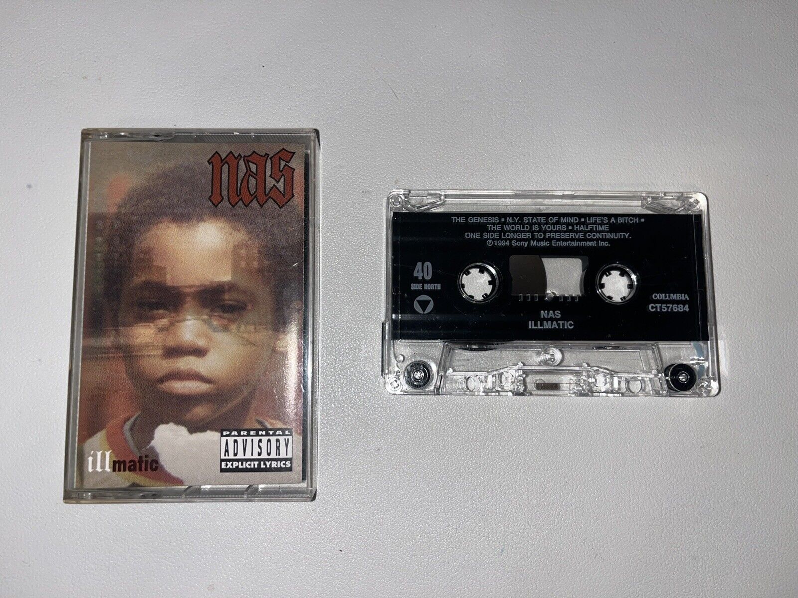 Nas - ILLMATIC Cassette Tape OG RARE CLEAR PANEL Small Window MINT Hip Hop