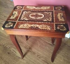 Vintage Sorrento Ware Inlaid Marquetry Music Jewelry Box Side Table Mint Cond picture