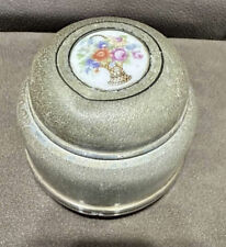 Vintage Music Box With Floral Picture, Powder Round picture