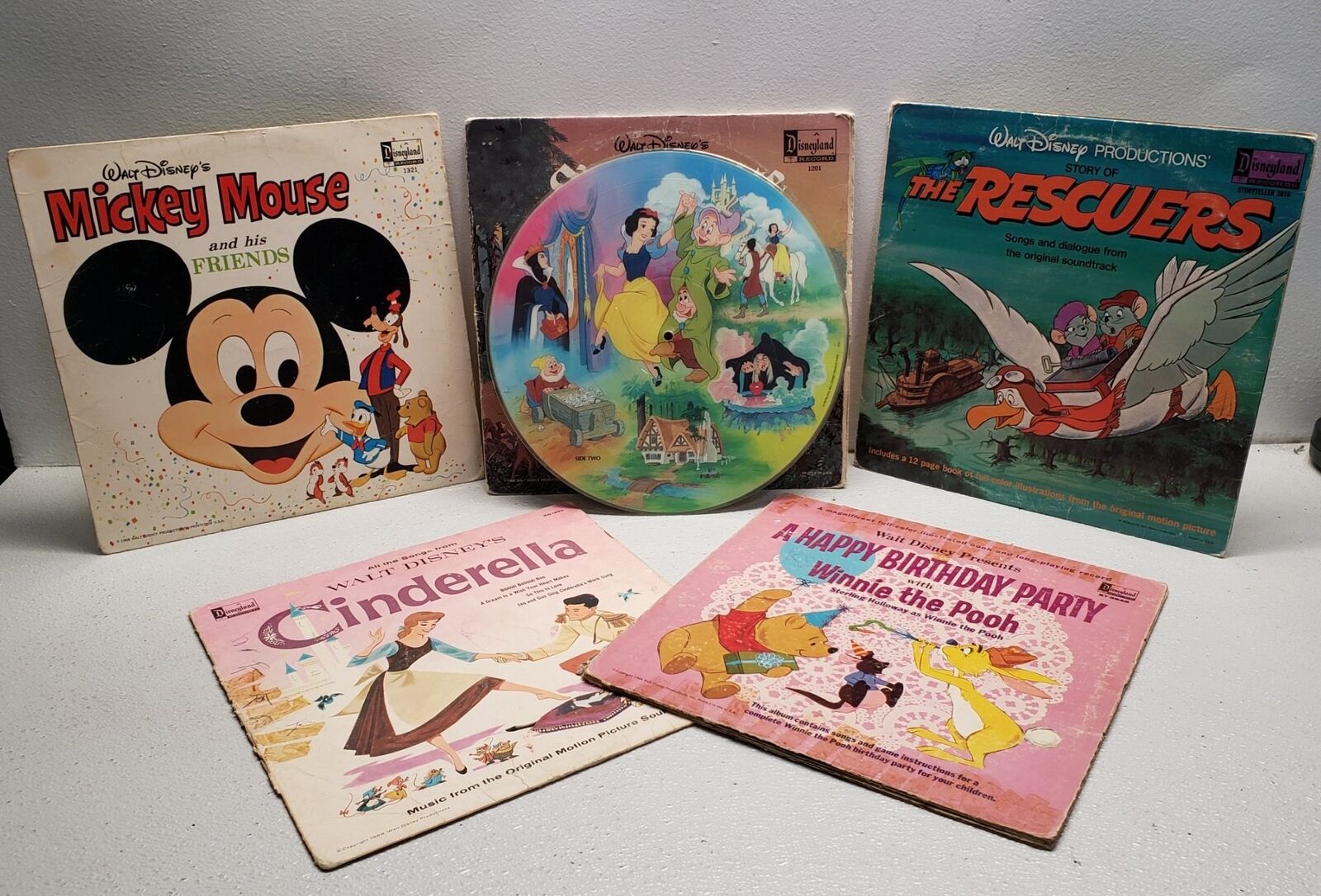 Vintage Lot of 5 Disney Records (G)
