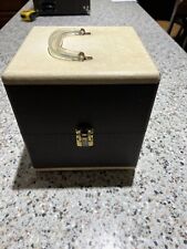Vintage Two-Tone Wood 45 RPM Record Box Carrier Holds 75 picture
