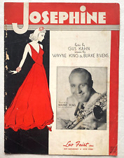 Vintage Sheet Music JOSEPHINE by Gus Kahn Wayne King Orchestra Burke Bivens 1937 picture