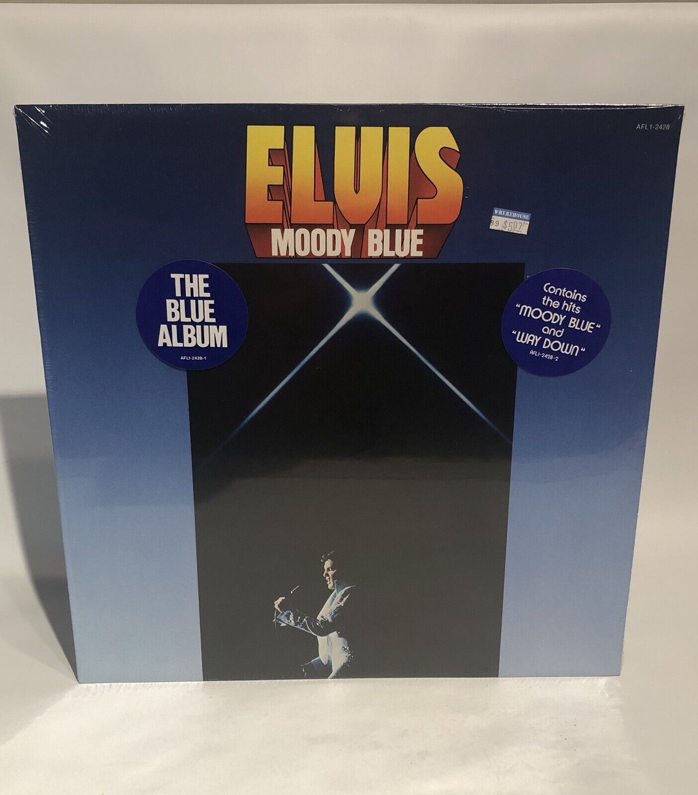 ELVIS PRESLEY MOODY BLUE LP AFL1-2428 1977 RCA RECORDS FACTORY SEALED .