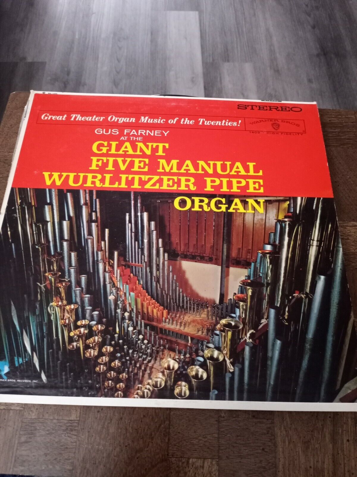 Gus Farney at the Giant 5 Manual Wurlitzer Pipe Organ Warner Bros. Vinyl Record