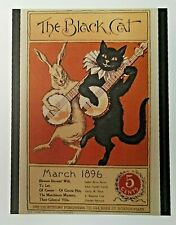 *Halloween* Postcard: Hare & Cat Playing Banjo Vintage Image~Reproduction  picture