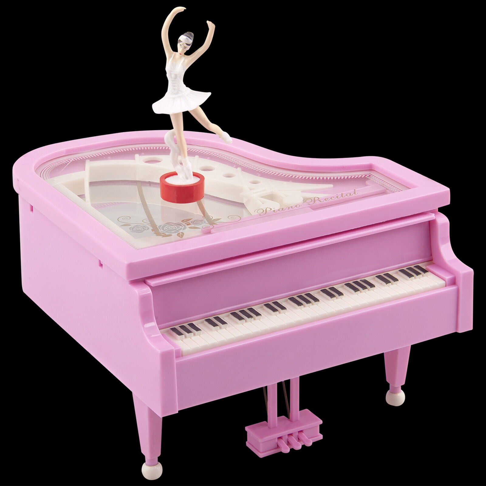Ballerina Girl Dancing on The Piano Music Box Vintage Style Retro Clockwork Gift