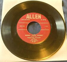 Rosalind Patton - That Same Old Song/When I Was Young 45 Allen jazz vocal HEAR picture
