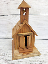 Vintage Wooden School House Music Box Plays 