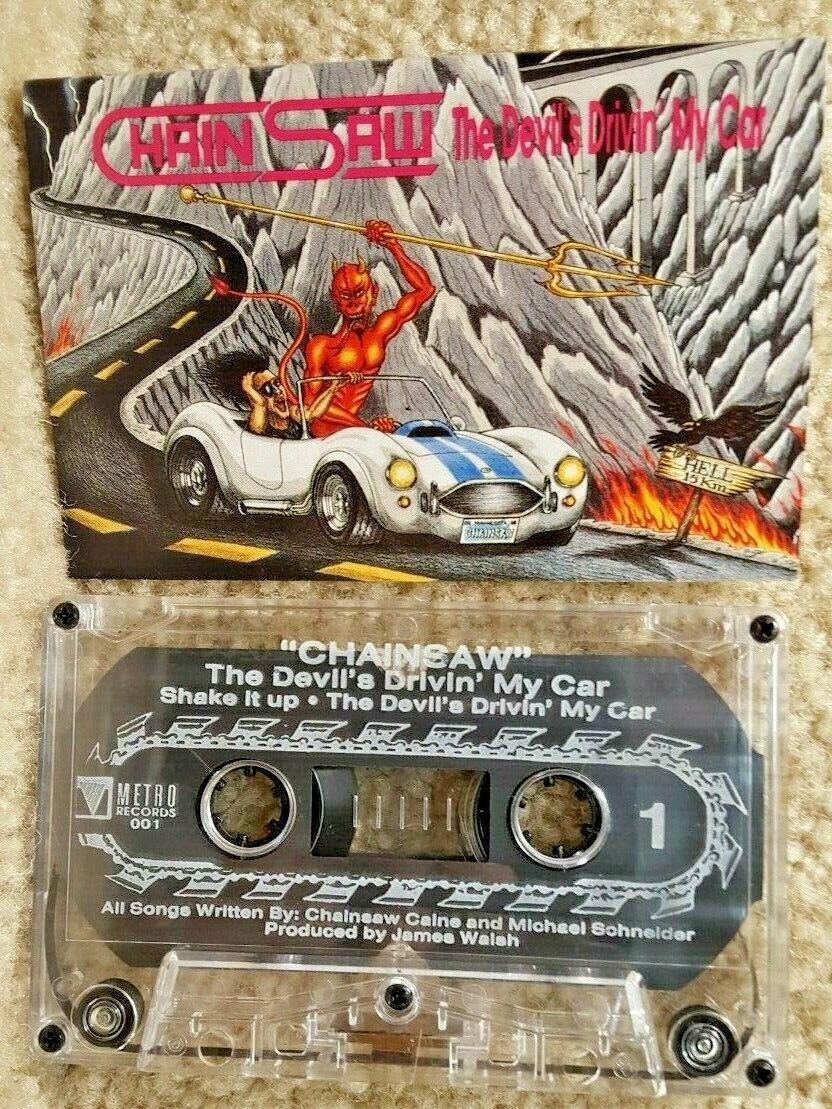 Vintage 1991 Cassette Tape Chainsaw The Devil's Drivin My Car Metro Records