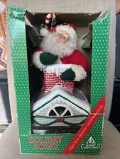 Vintage Holiday Creations Musical SANTA GOING DOWN CHIMNEY Tested - Works picture