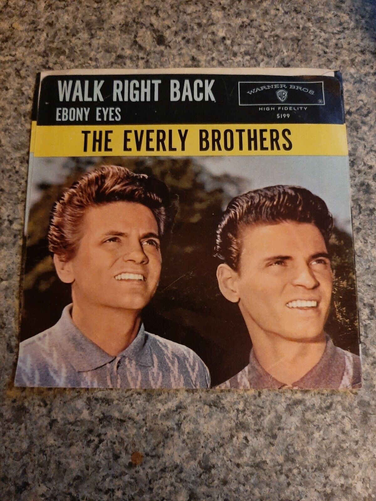 45 Record The Everly Brothers Walk Right Back/Ebony Eyes VG