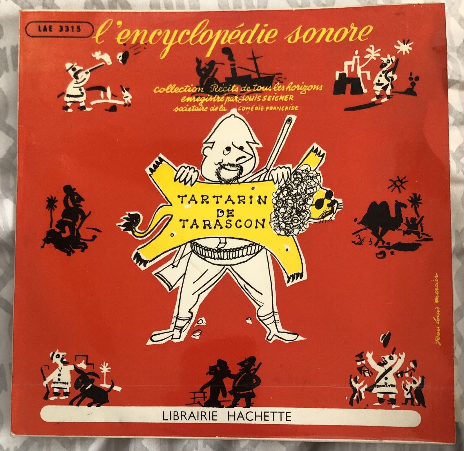 Vintage French Record Tartarin de Tarascon l'encyclopedie Sonore Daudet LAE3315