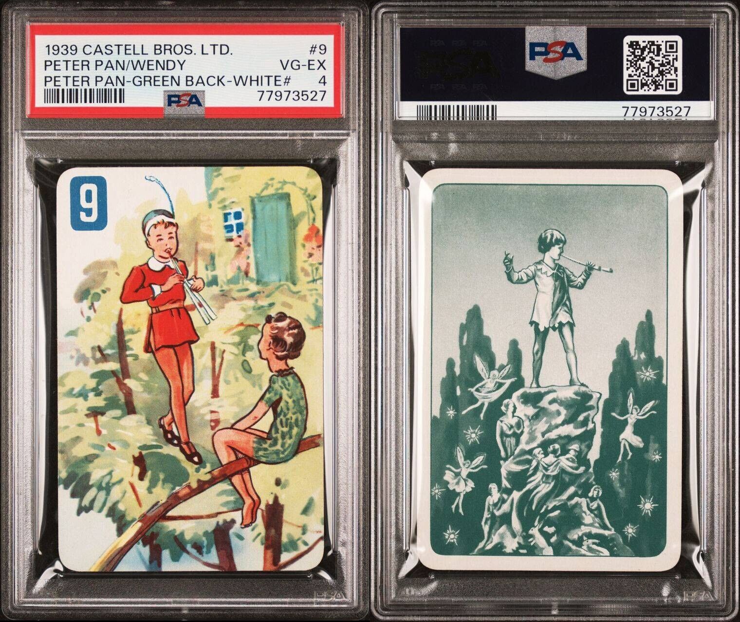 1939 CASTELL BROS. LTD. PETER PAN WENDY GREEN BACK PSA 4 VG-EX CARD RARE