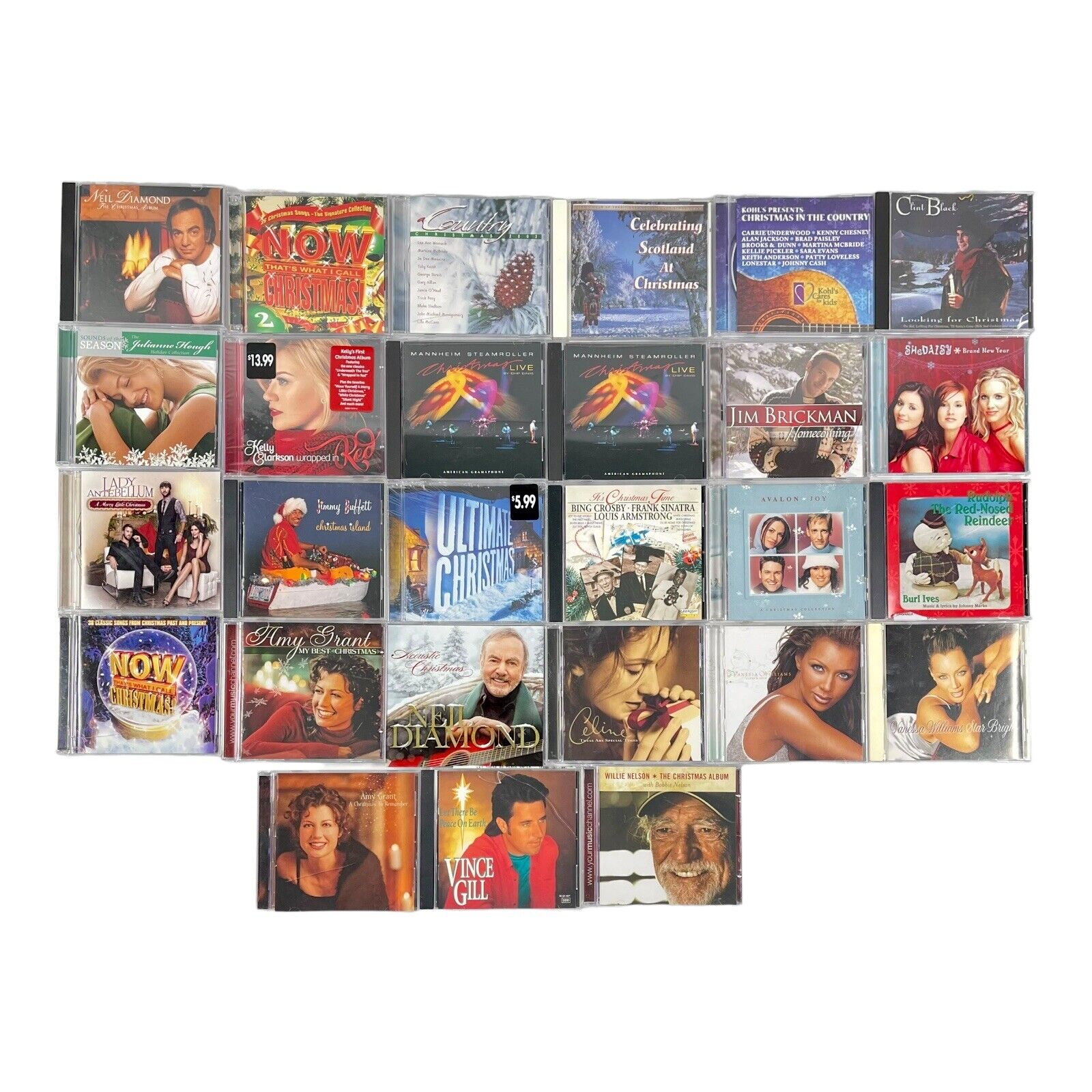 Christmas Music CDs Mixed Lot of 27 Holiday Country Easy Listening Manheim Now